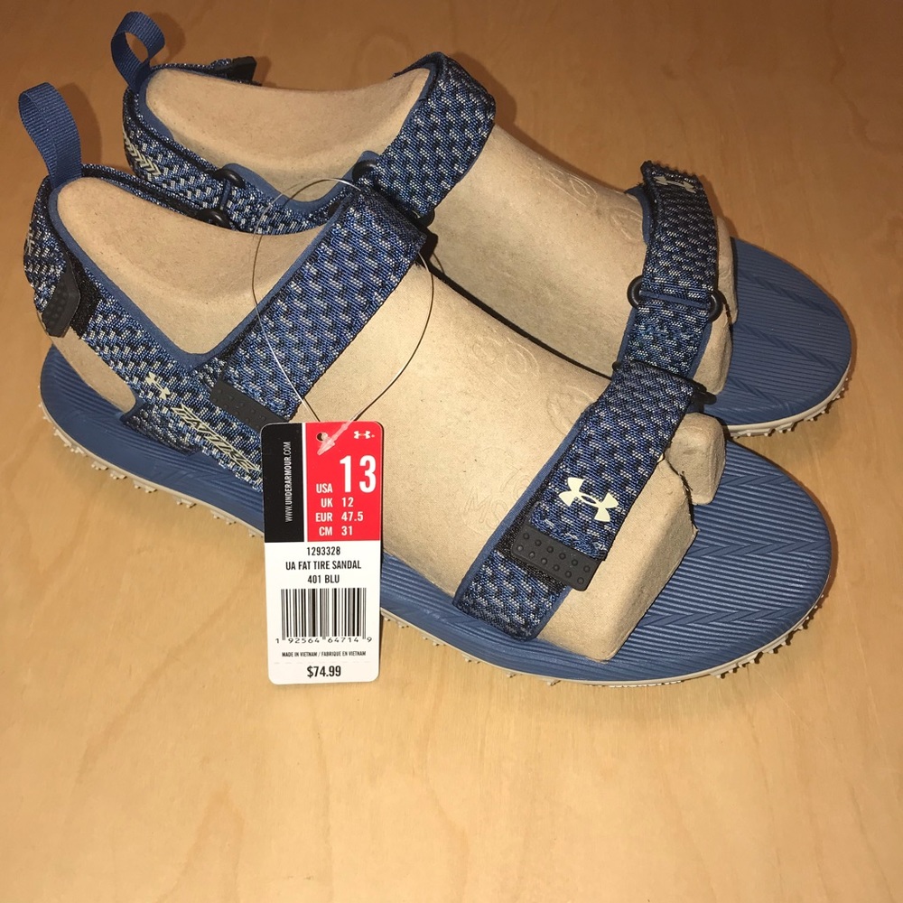 NEW Men’s 13 Under Armour UA Fat Tire Sandals - Picture 2 of 8